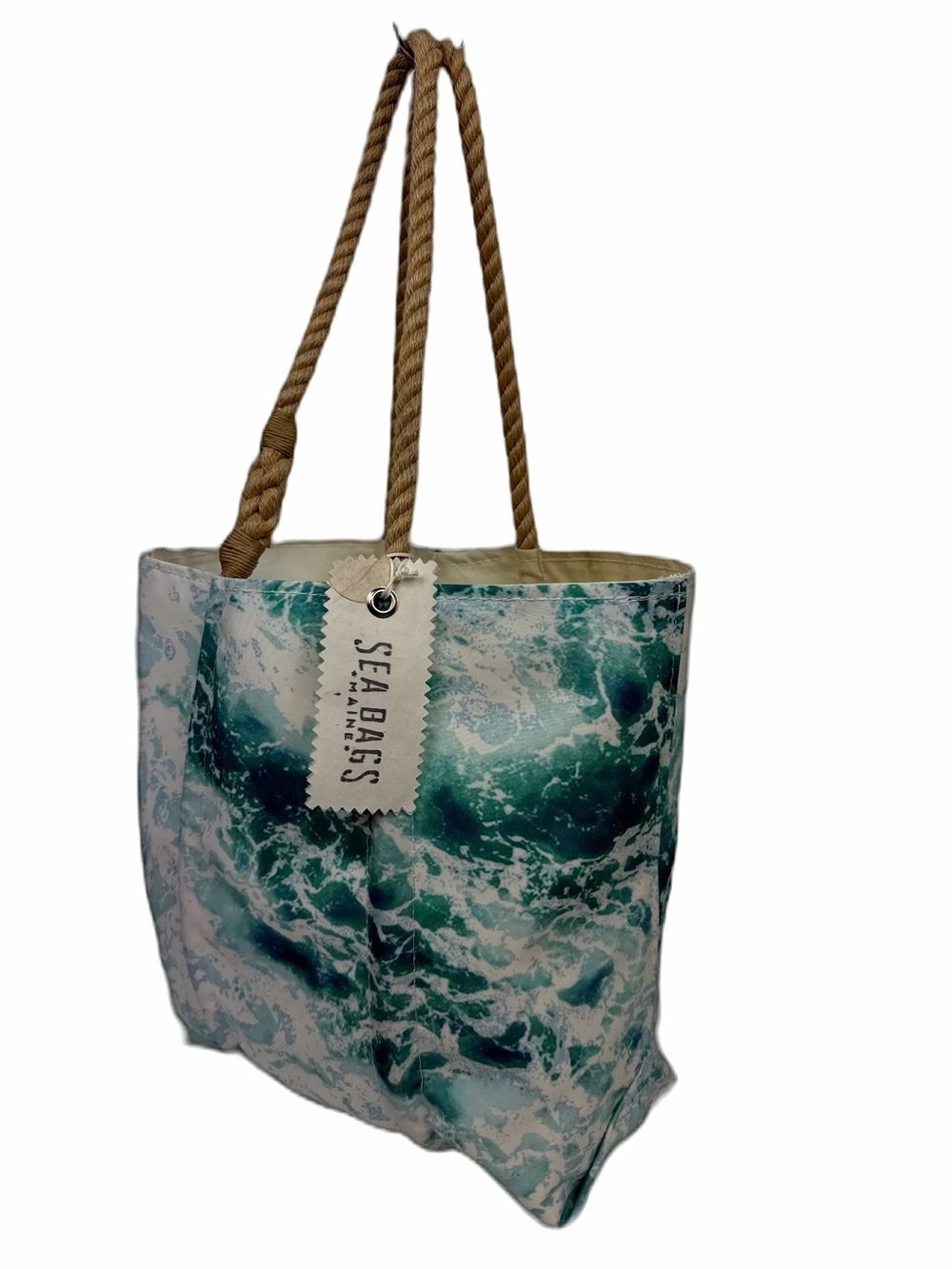 Sea Bags of Maine recycled sailcloth tote bag with rope handles “surf tote” - Picture 6 of 16